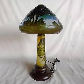 ヴィンテージ　￼アールヌーボー調　ランプシェードスタンド照明 楽天市場】ガレランプ アールヌーボーランプ 卓上 照明 エミール